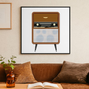 Retro-Musikliebhaber Funkgerät Mitte des Jahrhunde Poster
