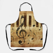 Retro-Musiknoten und Klavier Schürze (Vorderseite)