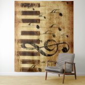 Retro-Musiknoten und Klavier Wandteppich (Beispiel)