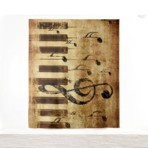 Retro-Musiknoten und Klavier