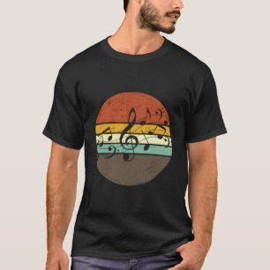 Retro Musiknotens Treble Clef Musician Sängerin Mu T-Shirt