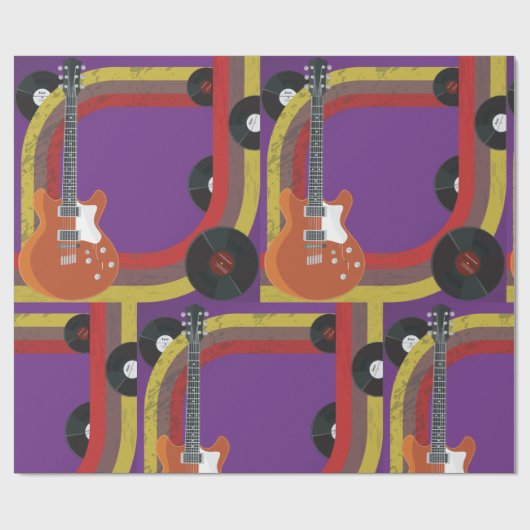 Retro-Musikobjekte Geschenkpapier (Flach)