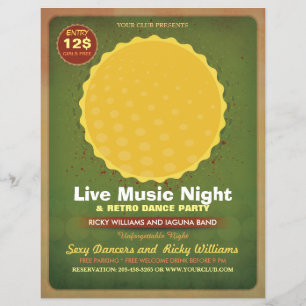 Retro-Musikparty-Flugblatt mit Bilderrahmen Flyer