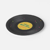 Retro-Musikparty Pappteller (Schrägansicht)