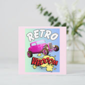 Retro-Muskelwagen Einladung (Stehend Vorderseite)