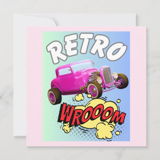 Retro-Muskelwagen Einladung (Vorderseite)