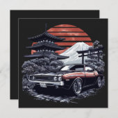 Retro-Muskelwagen Feiertagskarte (Vorne/Hinten)