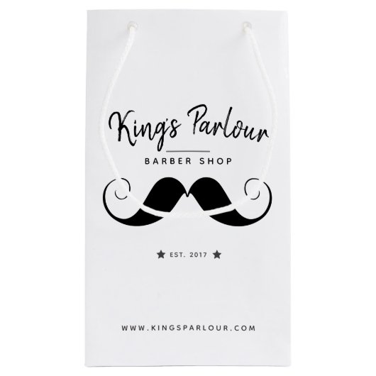 Retro Mustache - Barber Shop Merchandise Kleine Geschenktüte (Rückseite)