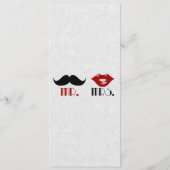 Retro Mustache Custom Wedding Menü Menükarte (Rückseite)