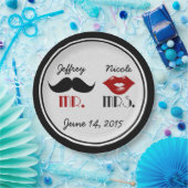 Retro Mustache Custom Wedding Pappteller (Party)