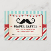 Retro Mustache Little Gentleman Baby Diaper Raffle Begleitkarte (Vorderseite)