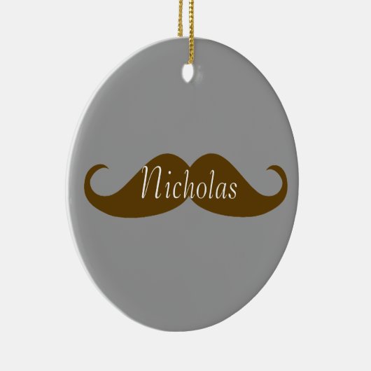 Retro Mustache mit Name Keramikornament (Rechts)