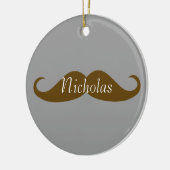 Retro Mustache mit Name Keramikornament (Links)