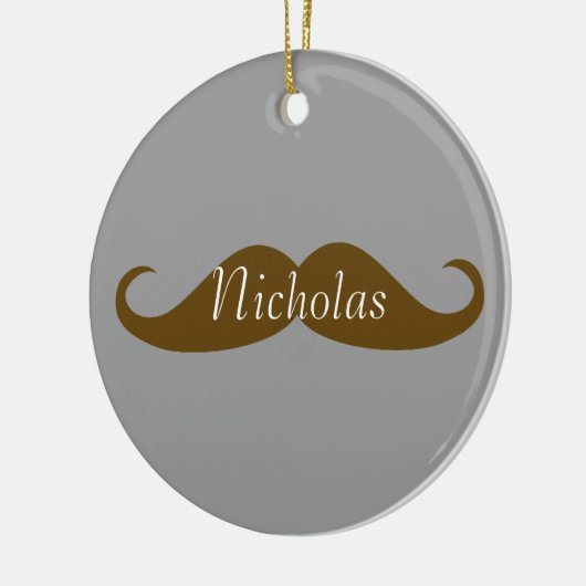 Retro Mustache mit Name Keramikornament (Links)