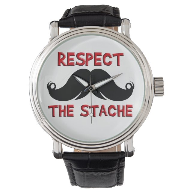 Retro Mustache Mustache Armbanduhr (Vorderseite)