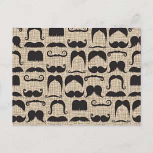 Retro Mustache Mustache Stache Muster Postkarte