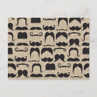 Retro Mustache Mustache Stache Muster Postkarte