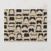 Retro Mustache Mustache Stache Muster Postkarte (Vorderseite)