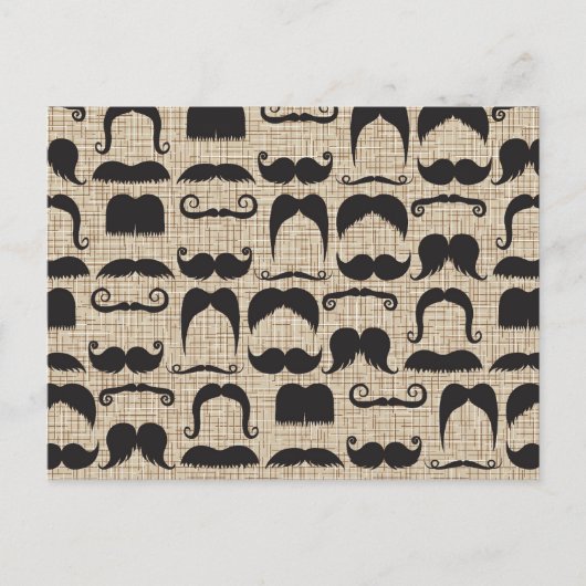 Retro Mustache Mustache Stache Muster Postkarte (Vorderseite)