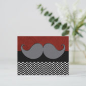 Retro Mustache Mustache Stache Postkarte (Stehend Vorderseite)