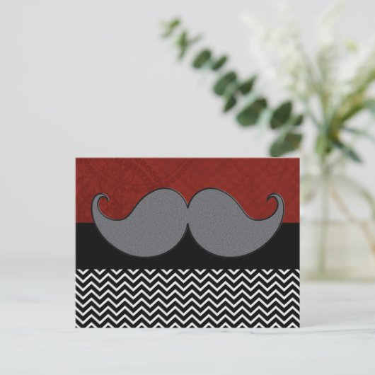 Retro Mustache Mustache Stache Postkarte (Stehend Vorderseite)