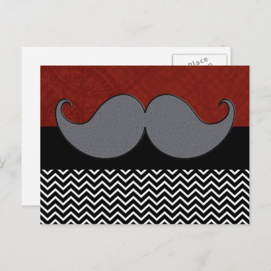 Retro Mustache Mustache Stache Postkarte (Vorne/Hinten)
