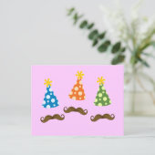 Retro Mustache Party Postkarte (Stehend Vorderseite)