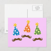 Retro Mustache Party Postkarte (Vorne/Hinten)