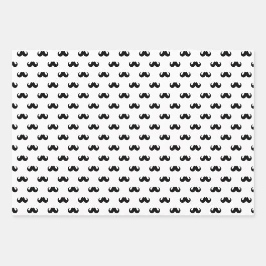 Retro Mustache Vintag Retro Geschenkpapier Set (Vorderseite 3)