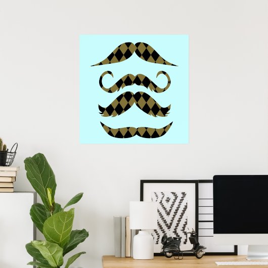 Retro Mustaches Poster (Heimbüro)