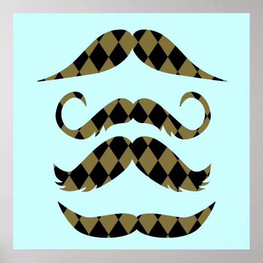 Retro Mustaches Poster (Vorne)