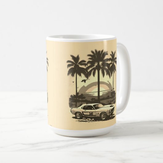 RETRO MUSTANG CAR Tasse (VorderseiteRechts)