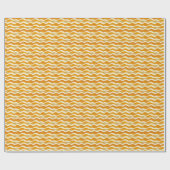 Retro Mustard Wavy Muster Geschenkpapier (Flach)