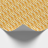 Retro Mustard Wavy Muster Geschenkpapier (Ecke)