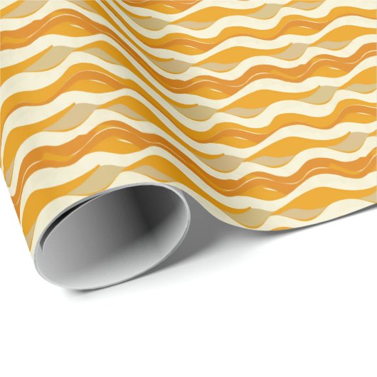Retro Mustard Wavy Muster Geschenkpapier (Rolleneckpunkt)