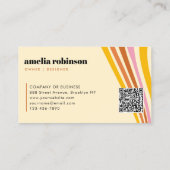 Retro Mustard Yellow Brown Pink Boho Linien Minima Visitenkarte (Rückseite)