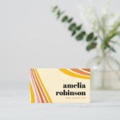 Retro Mustard Yellow Brown Pink Boho Linien Minima Visitenkarte (Stehend Vorderseite)
