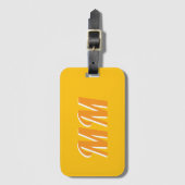 Retro Mustard Yellow Modern Monogram Initial Gepäckanhänger (Vorderseite Vertikal)
