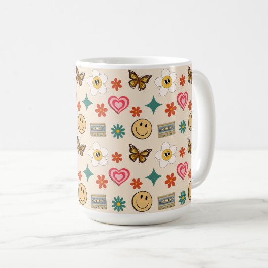 Retro-Muster 01 Kaffeetasse (VorderseiteRechts)