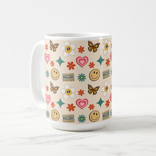 Retro-Muster 01 Kaffeetasse (Vorderseite Links)