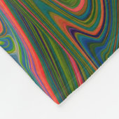 Retro-Muster Abstrakt Blau, Grün und Orange Fleecedecke (Ecke)