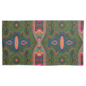 Retro-Muster Abstrakt Blau, Grün und Orange Kissenbezug (Vorderseite-Links)