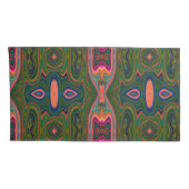 Retro-Muster Abstrakt Blau, Grün und Orange Kissenbezug (Rückseite-Rechts)