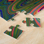 Retro-Muster Abstrakt Blau, Grün und Orange Puzzle (Seite)