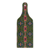 Retro-Muster Abstrakt Blau, Grün und Orange Schneidebrett (Vorderseite)