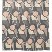 Retro Muster Abstrakt Man Peach Gray Duschvorhang (Vorderseite)