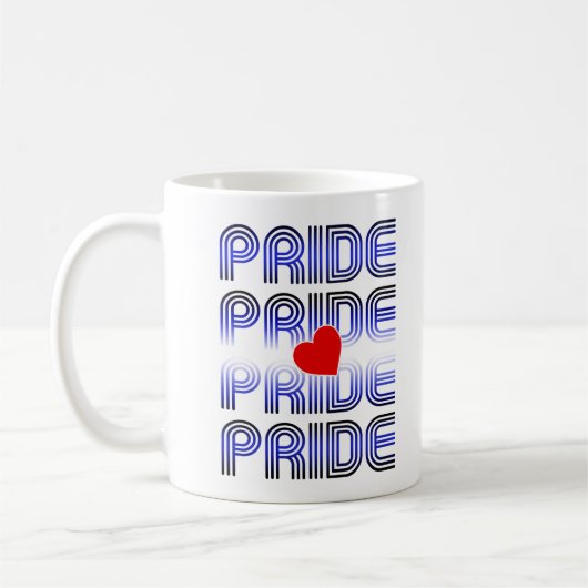 Retro-Muster aus Lederherzen Kaffeetasse (Links)