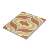 Retro-Muster Braunes Neutrales Keramikfliese (Seite)