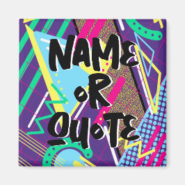 Retro-Muster der 90er, Lila gelb blau, geometrisch Magnet