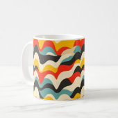 Retro-Muster der Wave-Farbe Kaffeetasse (Vorderseite Links)